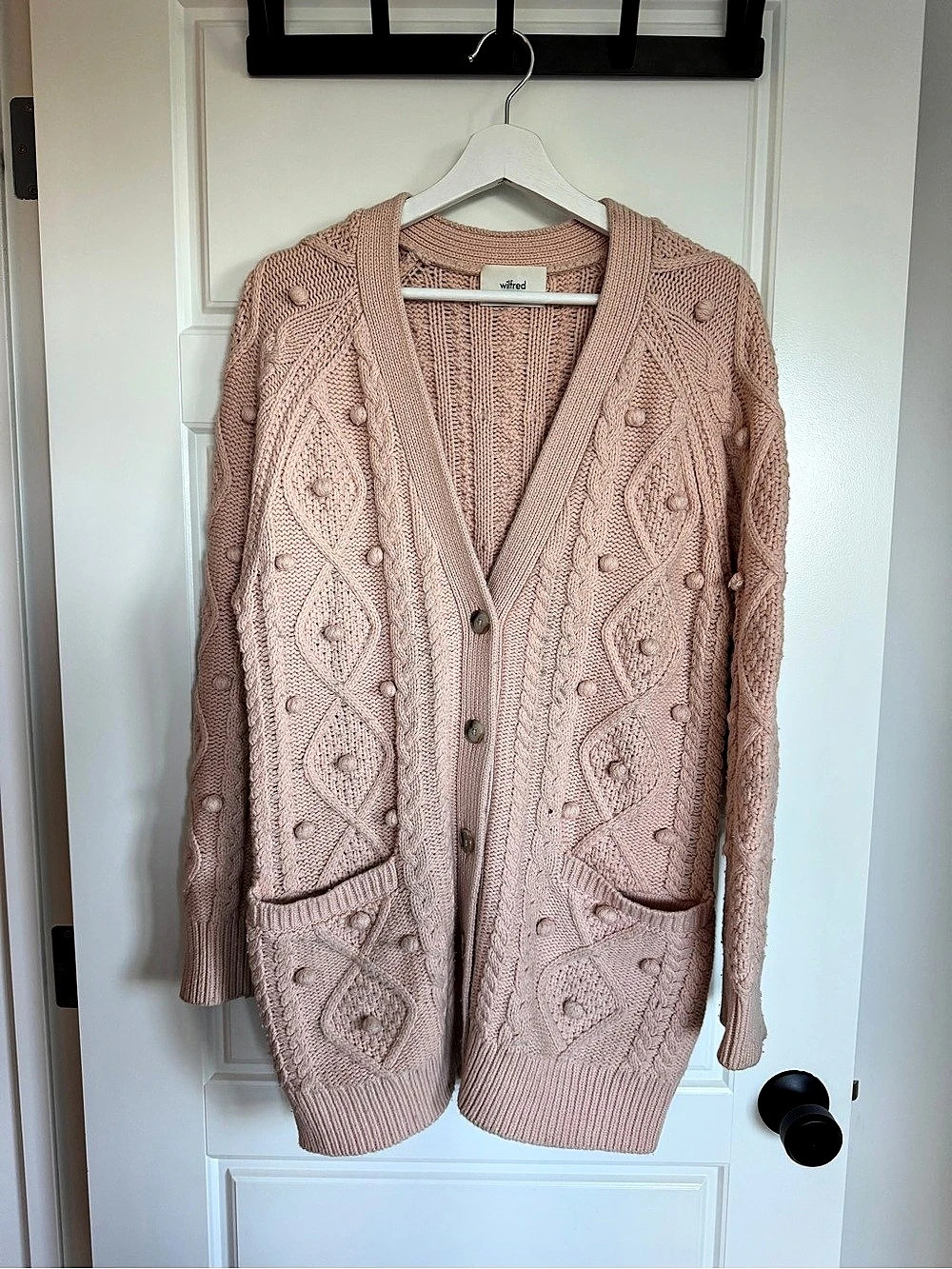 Wilfred Alps Cardigan Cable Knit Pink Small